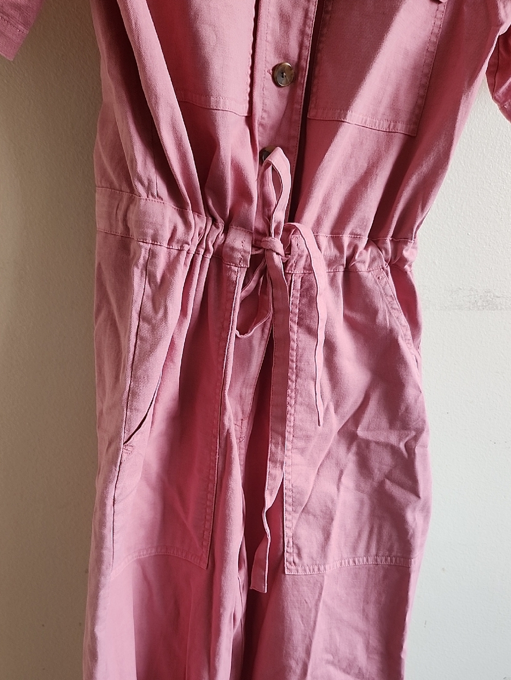 Faherty Pink Utility Short-Sleeve Jumpsuit - Picture 6 of 8